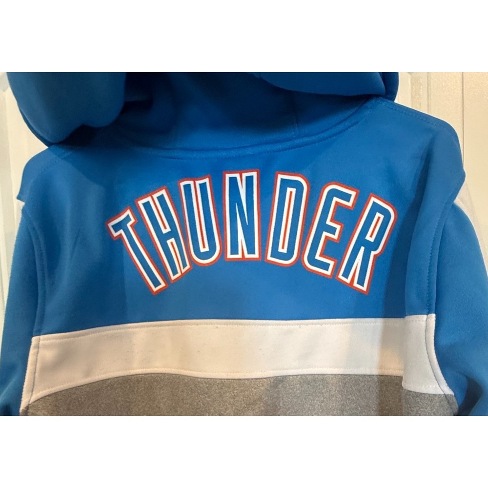 UNk NBA Oklahoma City Thunder Hoodie Small Blue Gray Full Zip Colorblock - Picture 4 of 10
